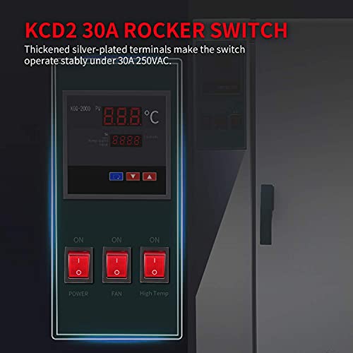 30A 250V Heavy Duty Rocker Switch with Red Light - 125V
