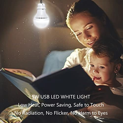 2 Pack USB LED Camping Lights 5W Portable Emergency Lanterns for Outdoor, Garage, Car, Fishing