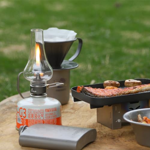 Fire-Maple Tulip Camping Lantern | Glass, Steel & Aluminum | Propane or Isobutane Fuel Canister Beautiful Lights | NO Mantles Needed | Propane Lanterns for Camping, Emergency Essential