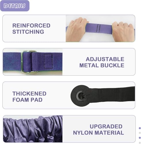 Yoga Door Swing Stretching Strap - Aerial Yoga Rope - Purple