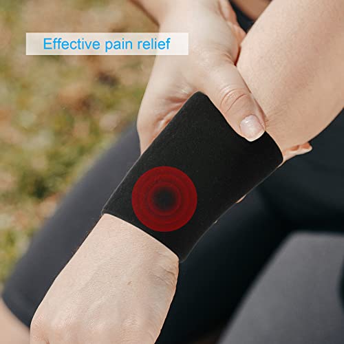Compression Wrist Sleeve - Nylon Brace Wraps for Pain Relief - Black