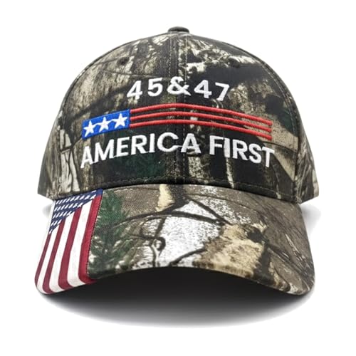Patriotic Camo Baseball Cap - Adjustable American Flag Hat