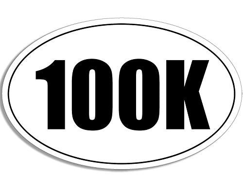 100K Kilometer Oval Sticker - High Quality Outdoor Vinyl