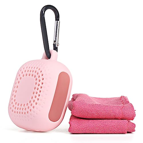 Quick Drying Microfiber Towel with Silicone Box - Pink, 40CM