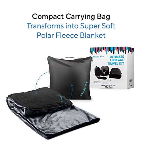 Proglobe Travel Blanket Set with Neck Pillow & Sleep Mask - Variation 1