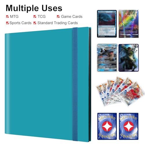 GEAoffice Large 12-Pocket Card Binder - Peacock Blue, Archival Safe, Holds 624 Cards