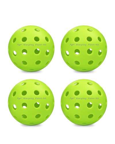 Outdoor Pickleball Balls - 4 Pack, Durable Practice Balls - Green