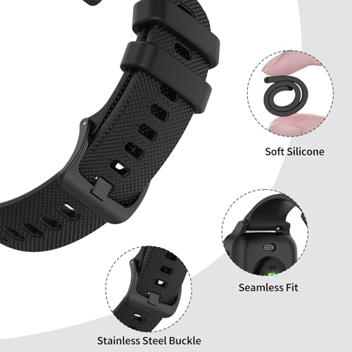 Soft Silicone Quick Release Watch Band for Garmin - Black