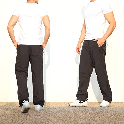 Men's Golf Pants Waterproof Rain Tactical Joggers X-Large Black - K.E.J.