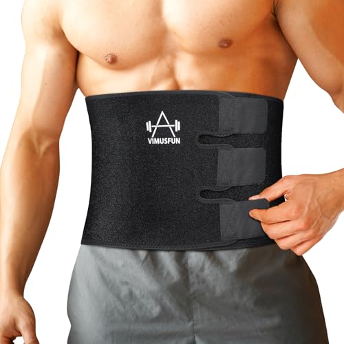 Waist Trimmer Belt for Men & Women - 9" Width x 45" Length - Black