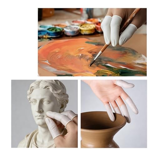 Disposable Latex Finger Cots - Waterproof Anti-Slip Protectors (105 Pack)