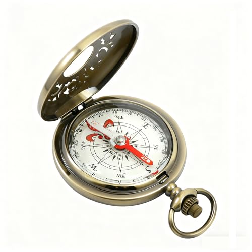aiGear Retro Copper Alloy Hiking Compass - Portable Outdoor Navigation Tool