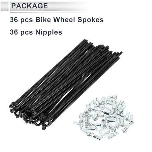 RATCHROLL Bike Spokes 12G 127mm Length with 5" Variation - Black Carbon Steel 36 pcs