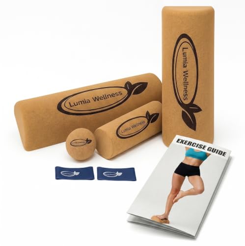 Natural Cork Balance Board Set for Feet & Ankles – Balance Trainer & Self Massage Kit