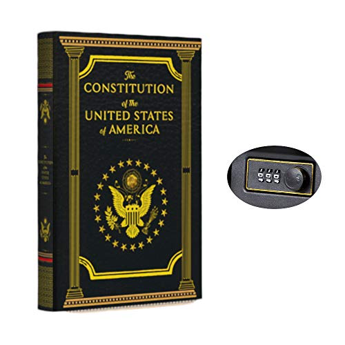Fake Book Box - Small Safe Box with Combination Lock - Hidden Safe in Plain Sight - Diversion Safes - Secret Safes (Constitution) (Large)