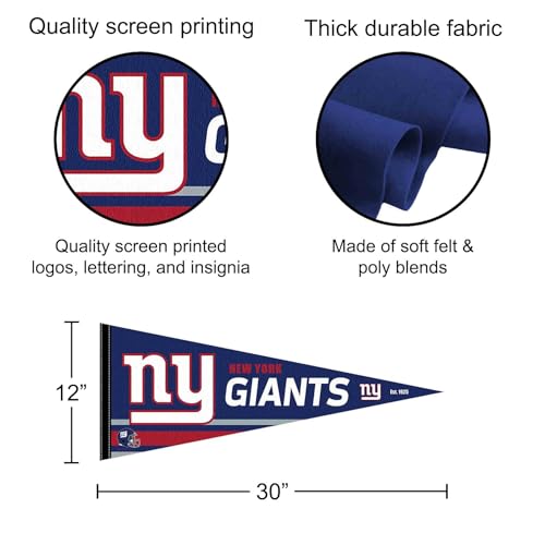 New York Giants Pennant Banner Flag - 12x30 Inch Felt