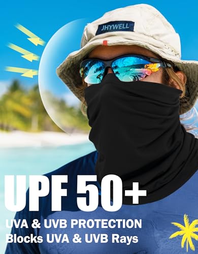 Cooling Neck Gaiter Face Mask - UPF 50+ UV Sun Protection Bandana - Black Pack