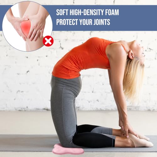 Yoga Knee Pads - Non-Slip Foam Cushions, 2 Pack - Pink