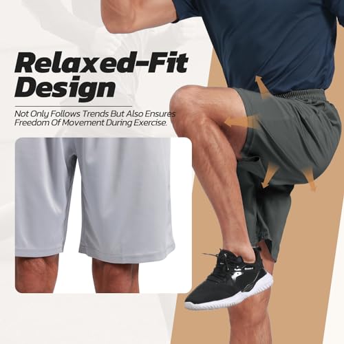 Men's 3 Pack Athletic Shorts with Pockets - Quick Dry Workout Wear