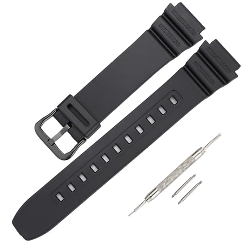 Silicone Replacement Strap for Casio G-Shock Watches - Black/Black Buckle