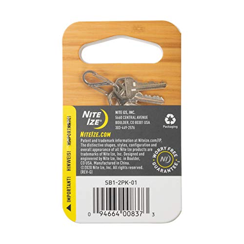 Stainless Steel Dual Carabiner S-Biner - 2 Count, Size 1, Black