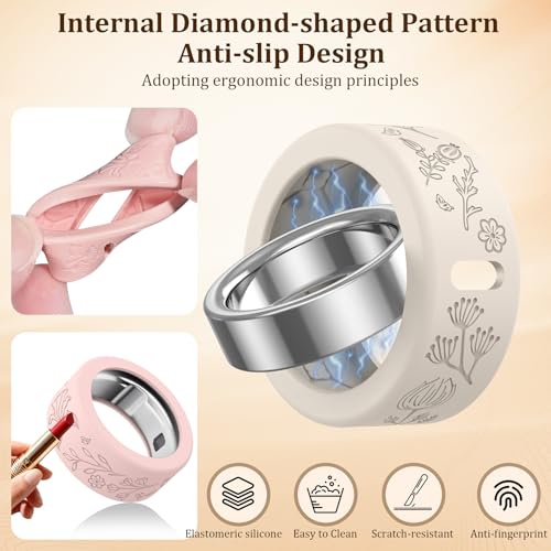 Floral Silicone Cover for Oura Ring - 4 Pack, Small (Dopamine)
