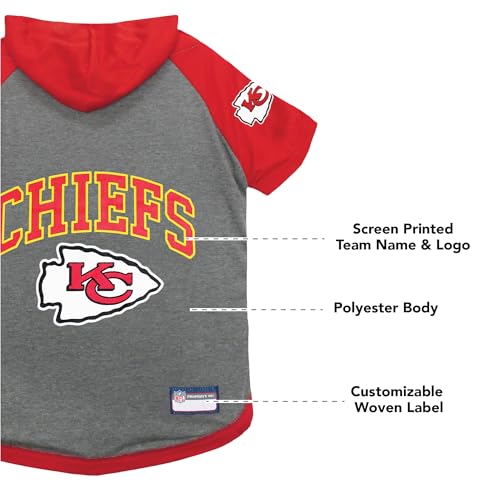 Kansas City Chiefs Dog Hoodie - NFL Football Team Apparel for Pets - Medium