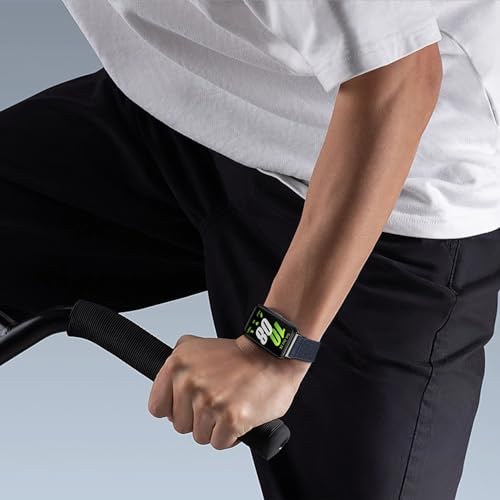 Stretchy Nylon Sport Strap for Samsung Galaxy Fit 3 - Black/Dark Blue