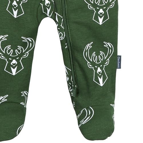 Baby NBA Sleep 'N Play Footie Pajamas - Milwaukee Bucks, 0-3 Months