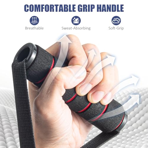 Heavy Duty Exercise Handles for Cable Machines - Black-Red