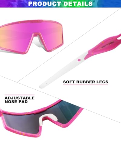 Sports Sunglasses UV400 Protection - Pink Frame & Pink Lens