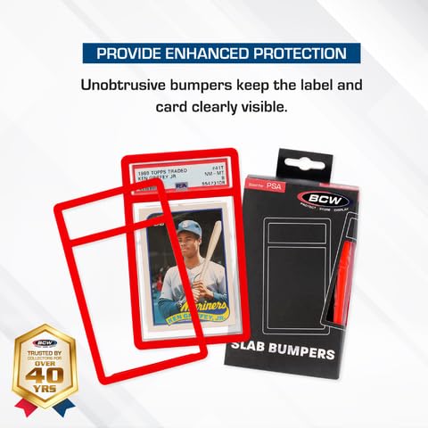 BCW Red Graded Card Slab Bumpers for PSA Slabs 2017+ | Pack of 6