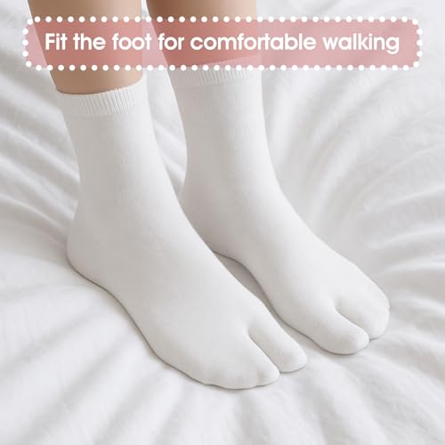 Andibro 4 Pairs Japanese Flip Flop Tabi Socks - Elastic Cotton Split Toe Socks