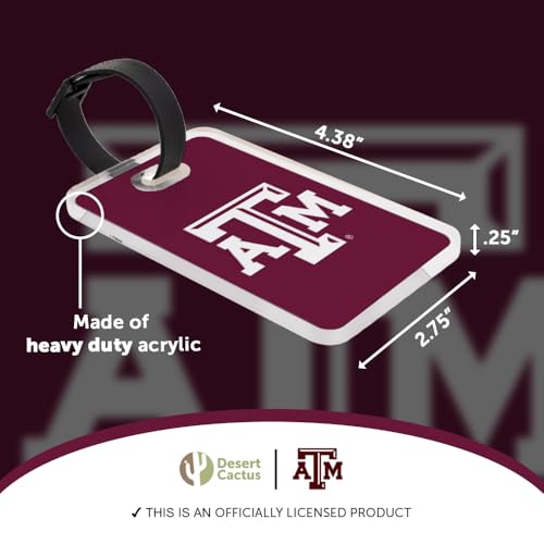 Acrylic Luggage Tag ID - Texas A&M Aggies - 2 Pack