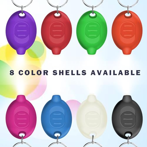 Mini LED Keychain Flashlight - Ultra Bright Portable Light - 8 Pack Multicolor