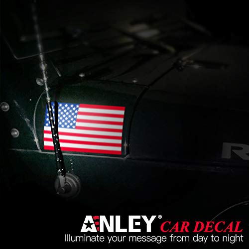 American Flag Decal - Reflective Vinyl Car Stickers - 3 Pack