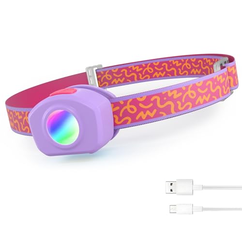 Rechargeable Kids Headlamp with RGB LED Light - Sweety