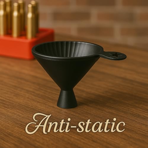 Reloading Powder Pan and Funnel - Non-Stick, .22 to .375 Caliber - Black