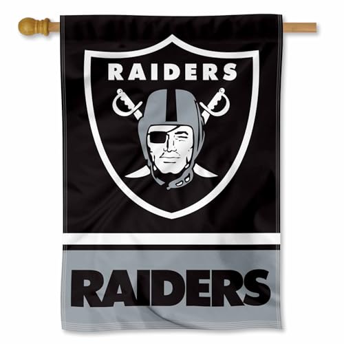 Las Vegas Raiders Double-Sided Outdoor House Flag - 28 x 40 inches, Team Logo Banner