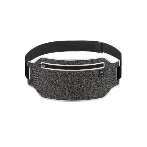 Slim Running Belt - Water-Resistant Fanny Pack for 7" Phone - Black Grey