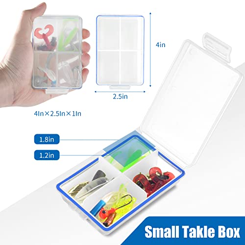 Mini Waterproof Tackle Organizer - 4 Pcs Fishing Box 4in x 2.5in x 1in