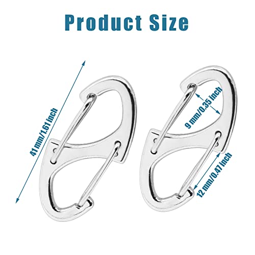 Dual Carabiner Clips - 20 Pack White Snap Hooks