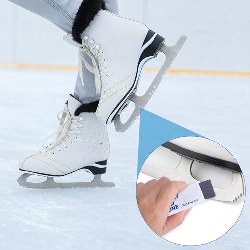 Hockey Skate Sharpening Stones - 2Pcs with PU Cover - Black