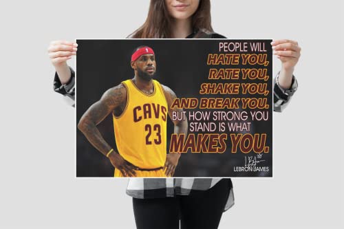LeBron James Motivational Poster Wall Art for Basketball Fans Classroom Office Decor