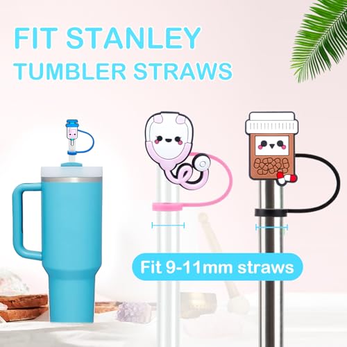 Nurse Straw Covers for Stanley Cup 30 & 40 Oz - 12 PCS Set