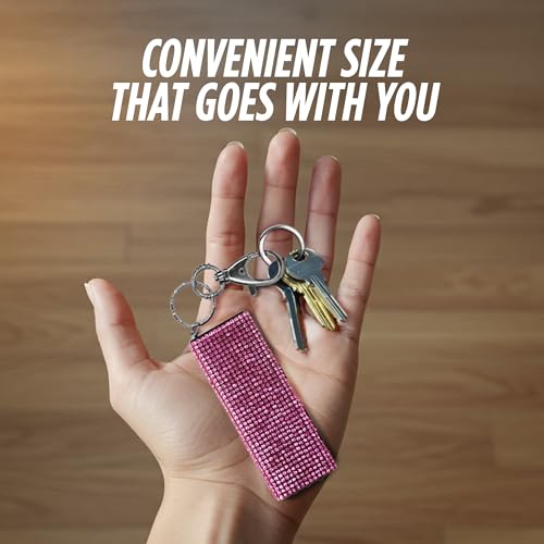 Guard Dog Security Mini Stun Gun Keychain Bling It On, Powerful Stun Gun for Women Self Defense with LED Flashlight, USB Rechargeable, Rhinestone and Compact Design