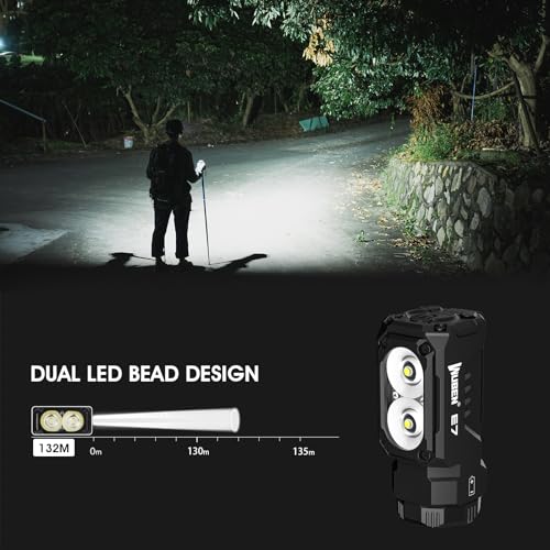 WUBEN E7 1800 Lumen Rechargeable Flashlight with Magnet | 5 Modes, IP68