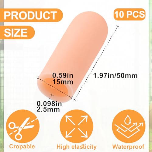 10pcs Silicone Gel Finger Cots - Small Beige Finger Protectors