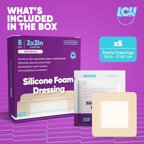 Silicone Foam Dressing 2x2 - Adhesive Bandages for Wounds