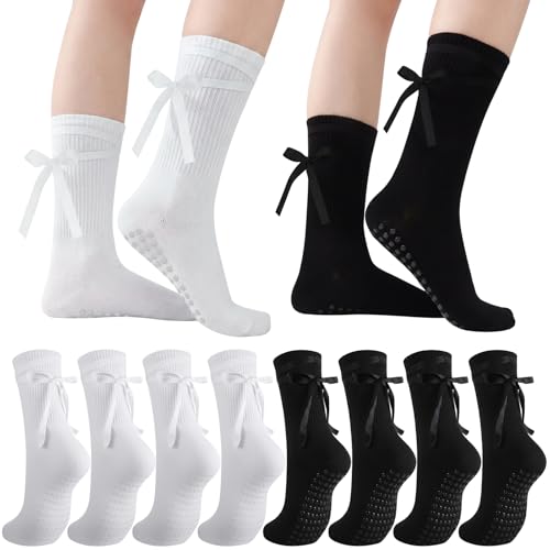 Non-Slip Ballet Barre Socks for Women - 4 Pair Set